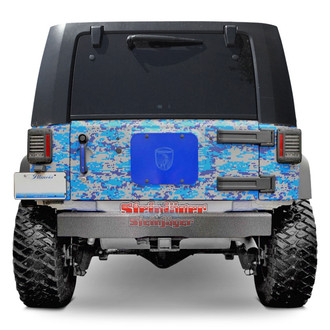 Steinjager® - Cap Style Stubby Gray Hammertone Rear HD Bumper