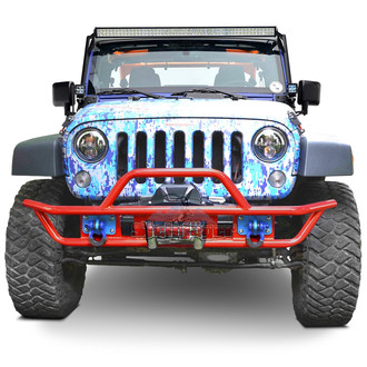 Steinjager® - Full Width Red Baron Front Winch Tubular Bumper with Hoop
