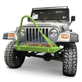 Steinjager® - Stubby Gecko Green Front Winch HD Bumper with Stinger