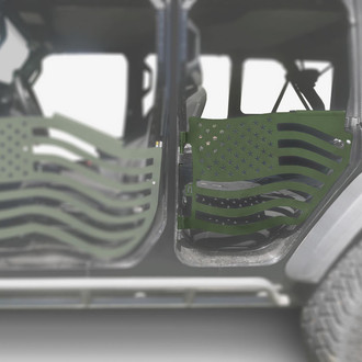 Steinjager® - Premium American Flag Style Locas Green Rear Trail Door Kit