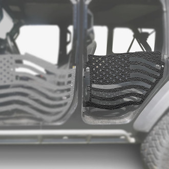Steinjager® - Premium American Flag Style Texturized Black Rear Trail Door Kit