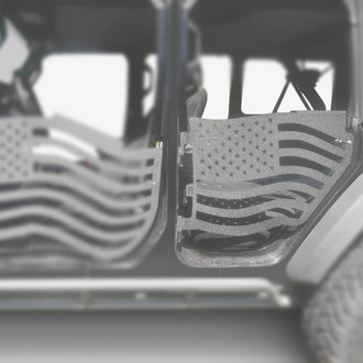 Steinjager® - Premium American Flag Style Gray Hammertone Rear Trail Door Kit