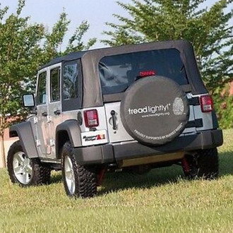Steinjager® - 27"-29" Black Spare Tire Cover with Tread Lightly