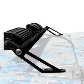Steinjager® - Hood Hinge Mounted Cree 8" 2x36W Rectangular Black Powder Coated Housing Combo Spot/Flood Beam LED Lights and Brackets