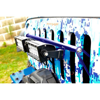 Steinjager® - External Grille Mounted Cree 8" 2x36W Rectangular Southwest Blue Housing Combo Spot/Flood Beam LED Lights and Brackets