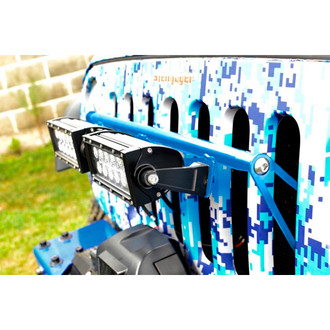 Steinjager® - External Grille Mounted Cree 8" 2x36W Rectangular Playboy Blue Housing Combo Spot/Flood Beam LED Lights and Brackets
