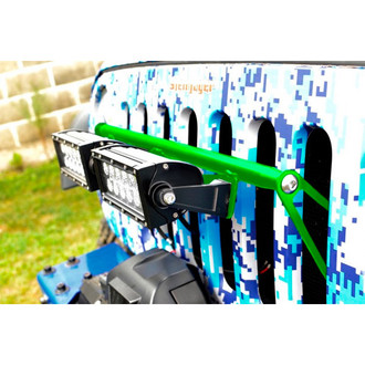 Steinjager® - External Grille Mounted Cree 8" 2x36W Rectangular Neon Green Housing Combo Spot/Flood Beam LED Lights and Brackets