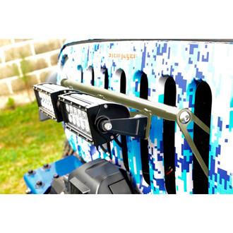 Steinjager® - External Grille Mounted Cree 8" 2x36W Rectangular Locas Green Housing Combo Spot/Flood Beam LED Lights and Brackets