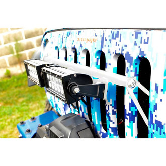 Steinjager® - External Grille Mounted Cree 8" 2x36W Rectangular Cloud White Housing Combo Spot/Flood Beam LED Lights and Brackets