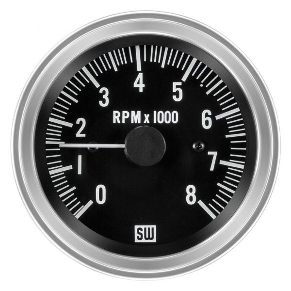 Stewart Warner® - Deluxe Series 3-3/8" Electrical Tachometer, 8000 RPM