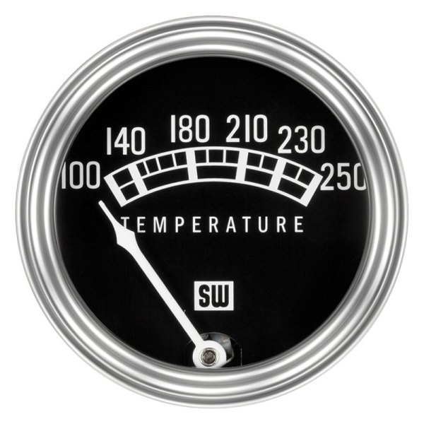 Stewart Warner® - Standard Series 2-1/32" Mechanical Water Temperature Gauge with 72" Tubing Kit, 250 F