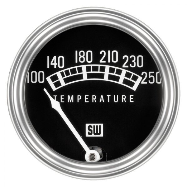 Stewart Warner® - Standard Series 2-1/32" Mechanical Water Temperature Gauge with 144" Tubing Kit, 250 F