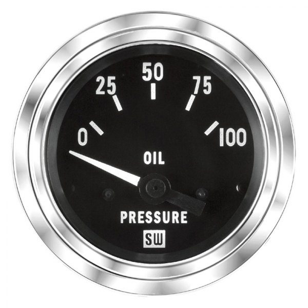 Stewart Warner® - Deluxe Series 2-1/16" Electrical Oil Pressure Gauge, 0-100 PSI
