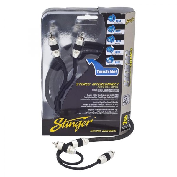 Stinger® - 8000 Series 20' 2-Channel Audio RCA Cables with Black Mesh Protective Jacket