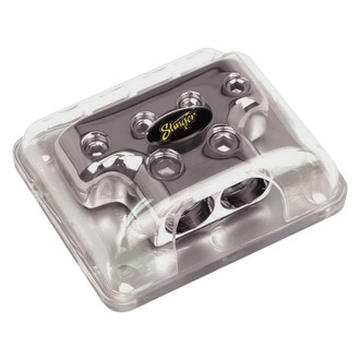 Stinger® - Shoc-Krome Plated 4-Position Power Distribution Block (2 x 0/1 AWG In, 4 x 3 AWG Out)