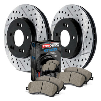 StopTech® - Street Drilled and Slotted 1-Piece Rear Brake Kit