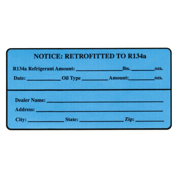 Supercool® - Sky Blue R-134a Mylar Retrofit Labels