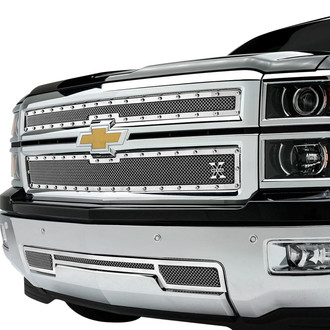 T-Rex® - 2-Pc X-Metal Series Polished Formed Woven Wire Mesh Main Grille