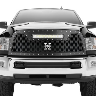 T-Rex® - 1-Pc Laser Torch Series Black Honeycomb Laser Cut Main Grille with 1 x 20" LED Light Bar