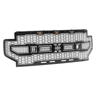 T-Rex® - 1-Pc Laser Stealth Torch Series Black Honeycomb Laser Cut Main Grille 2 x 3" LED Cube Lights