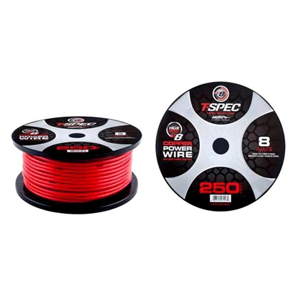 T-Spec® - V8 Series 8 AWG Single 250' Red Stranded GPT Power Wire