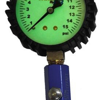 Tanner Racing Products® - 0 to 15 psi Glow-In-The-Dark Dial Tire Pressure Gauge