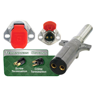 Tectran® 67021SG - Dual Pole Buffalo Plug and Bull Nose Sockets Plug Assembly with Spring Guard