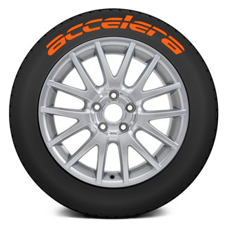 Tire Stickers® - Orange "Accelera" Tire Lettering Kit
