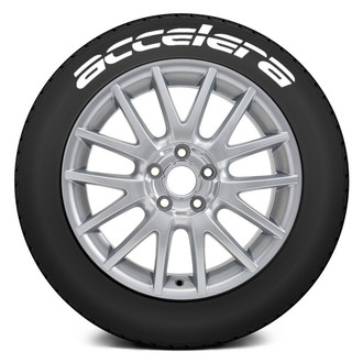 Tire Stickers® - White "Accelera" Tire Lettering Kit