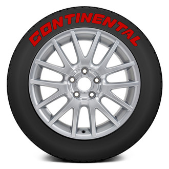 Tire Stickers® - Red "Continental" Tire Lettering Kit