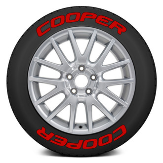 Tire Stickers® - Red "Cooper" Tire Lettering Kit