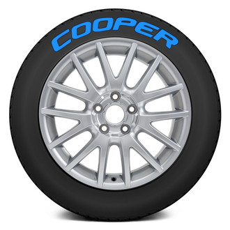 Tire Stickers® - Blue "Cooper" Tire Lettering Kit