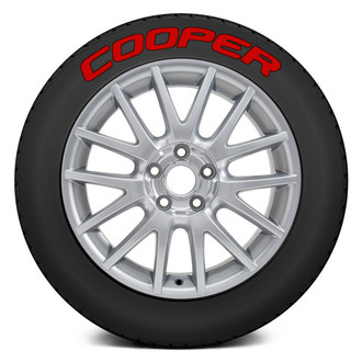 Tire Stickers® - Red "Cooper" Tire Lettering Kit