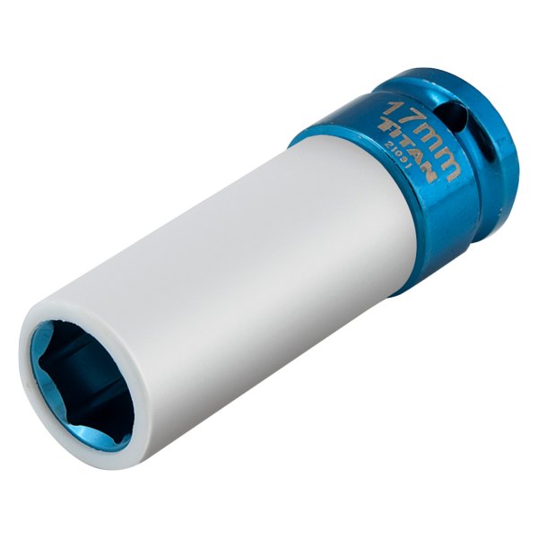 Titan Tools® - 17 mm Blue Non-Marring Lug Nut Socket with Sleeve