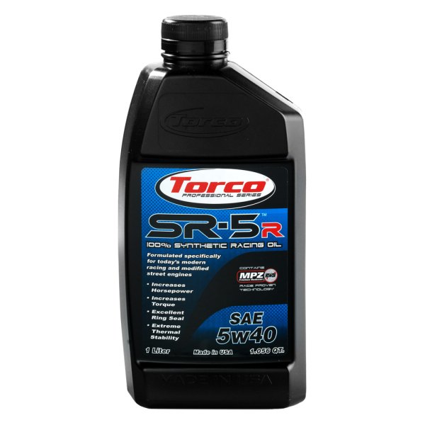 Torco® - SR-5R SAE 5W-40 Synthetic Motor Oil, 1 Liter (1.06 Quarts)