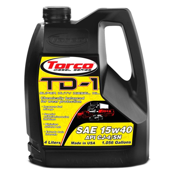 Torco® - SAE 15W-40 Synthetic Heavy Duty Diesel Motor Oil, 4 Liters (4.23 Quarts) x 4 Jugs
