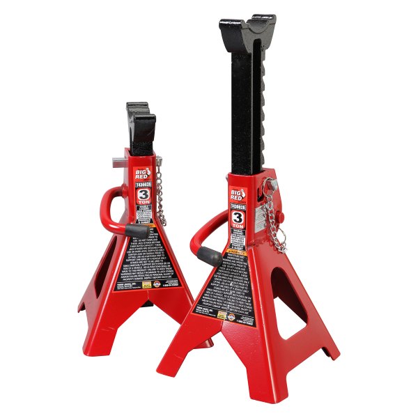 Torin® - Big Red™ 2-piece 3 t Steel Double Lock Ratcheting Jack Stand Set