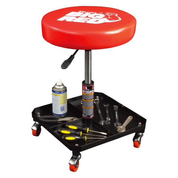 Torin® - Big Red™ 250 lb 16" to 21" Red Round Creeper Seat with Adjustable Height and Tool Tray