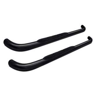 Torxe™ - 3" Black Round Side Steps with 90 Degree Bent End