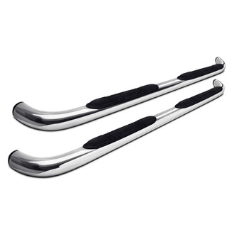 Torxe™ - 3" Cab Length Polished Round Side Steps with 90 Degree Bent End