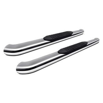 Torxe™ - 4" Cab Length Polished Oval Side Steps with 45 Degree Bent End