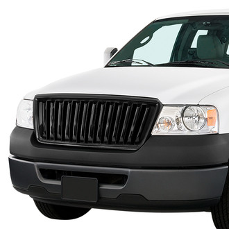 Torxe™ - 1-Pc Fence Style Gloss Black Vertical Billet Main Grille