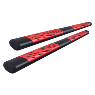 Torxe™ - 5.5" Cab Length Black/Red Oval Side Steps
