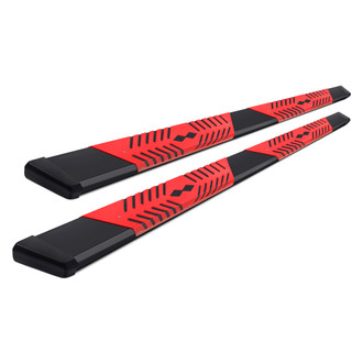 Torxe™ - 5.5" Cab Length Black/Red Rectangular Side Steps