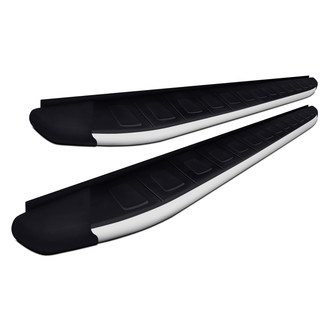 Torxe™ - 5.75" Black Running Boards with Silver Trim