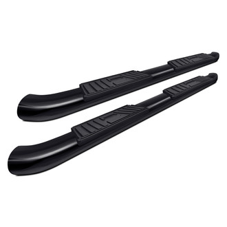 Torxe™ - 5" Cab Length Black Oval Side Steps with 45 Degree Bent End