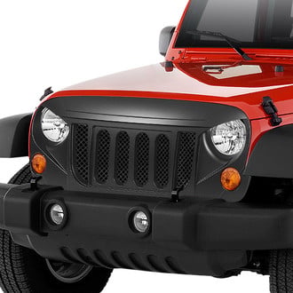 Torxe™ - 1-Pc Angry Bird Style Black Diamond Mesh Main Grille