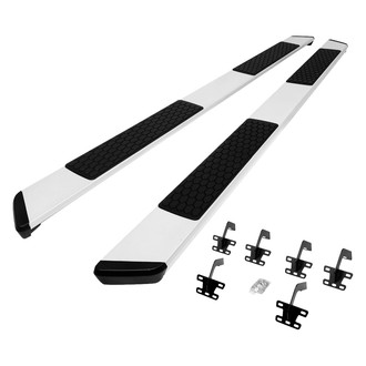 Torxe™ - 6" Factory Style Cab Length Silver Trapezoid Side Steps