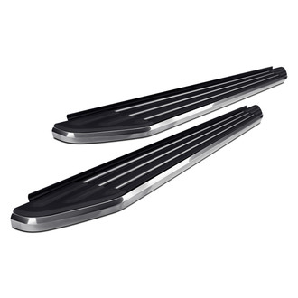 Torxe™ - 6" Black Running Boards with Silver Trim