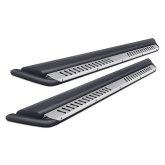 Torxe™ - Black Side Steps with Silver Dropped Step Plate